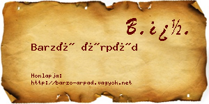 Barzó Árpád névjegykártya